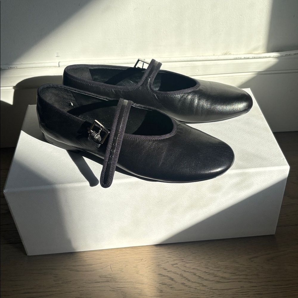 The Row Boheme Mary Jane Flats in Black Size 36